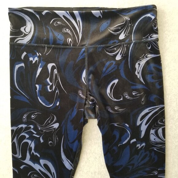 Athleta Elation XL Velvet Tight Leggings Stretch Soft Plush Abstract Print Artsy - Picture 3 of 9